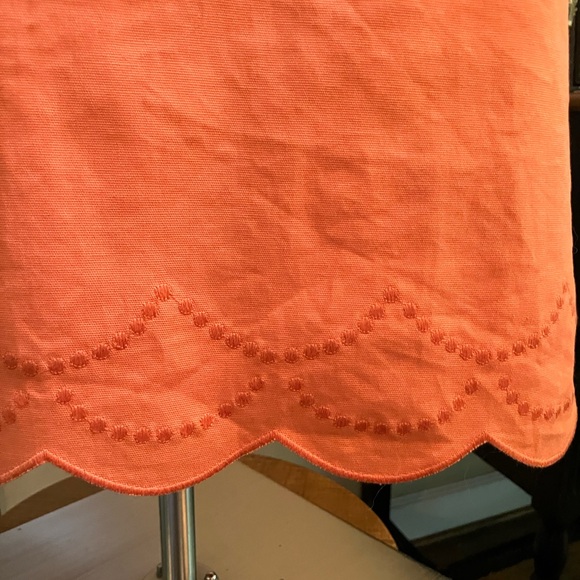 Talbots orange scalloped skirt with embroidery with side zipper - Picture 2 of 5